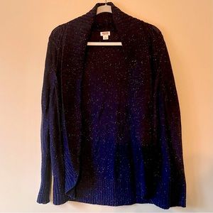 Navy Blue Confetti Knit Cardigan